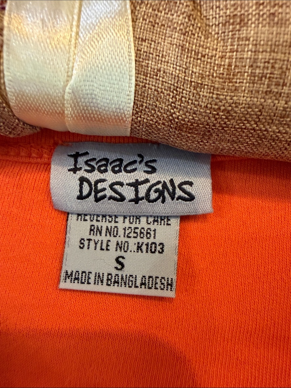 Embellished Orange Women's Short Sleeve Top - Picture 3 of 5